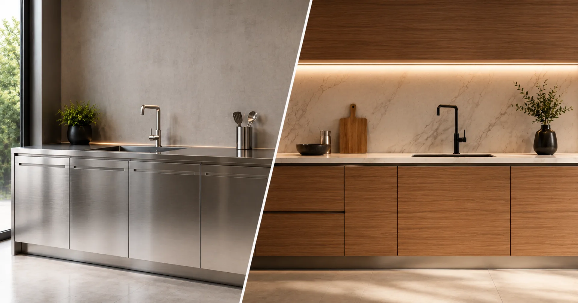 So sánh tủ bếp inox và tủ bếp thép không gỉ lõi nhôm tổ ong